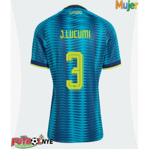 Camiseta Colombia Jhon Lucumi #3 Visitante Equipación para mujer Mundial 2026 manga corta